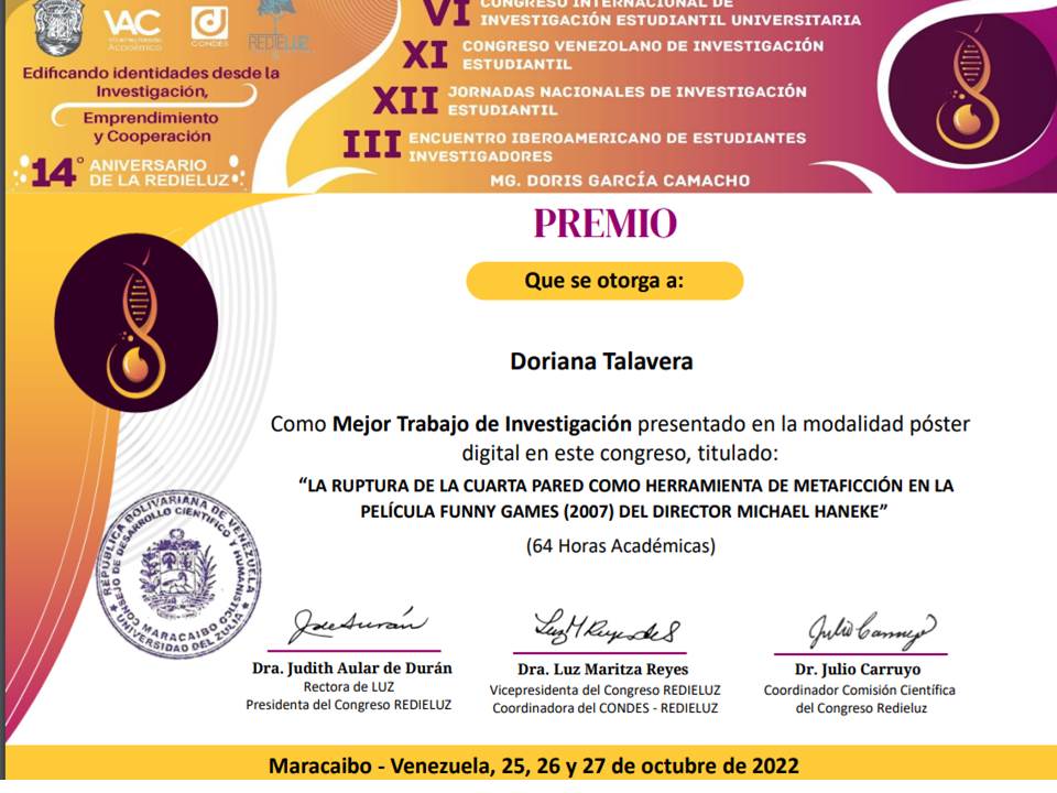 Estudiante de Comunicación Social ganó premio al Mejor Trabajo de Investigación