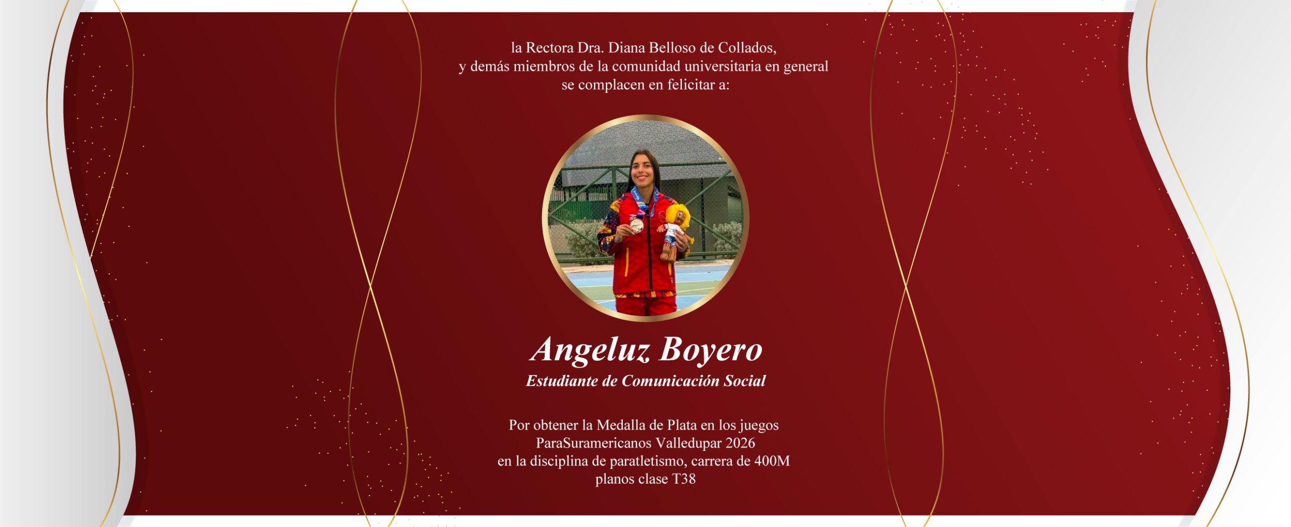 Estudiante de Comunicación Social de URBE conquista medalla de plata en los Juegos ParaSuramericanos Valledupar 2026